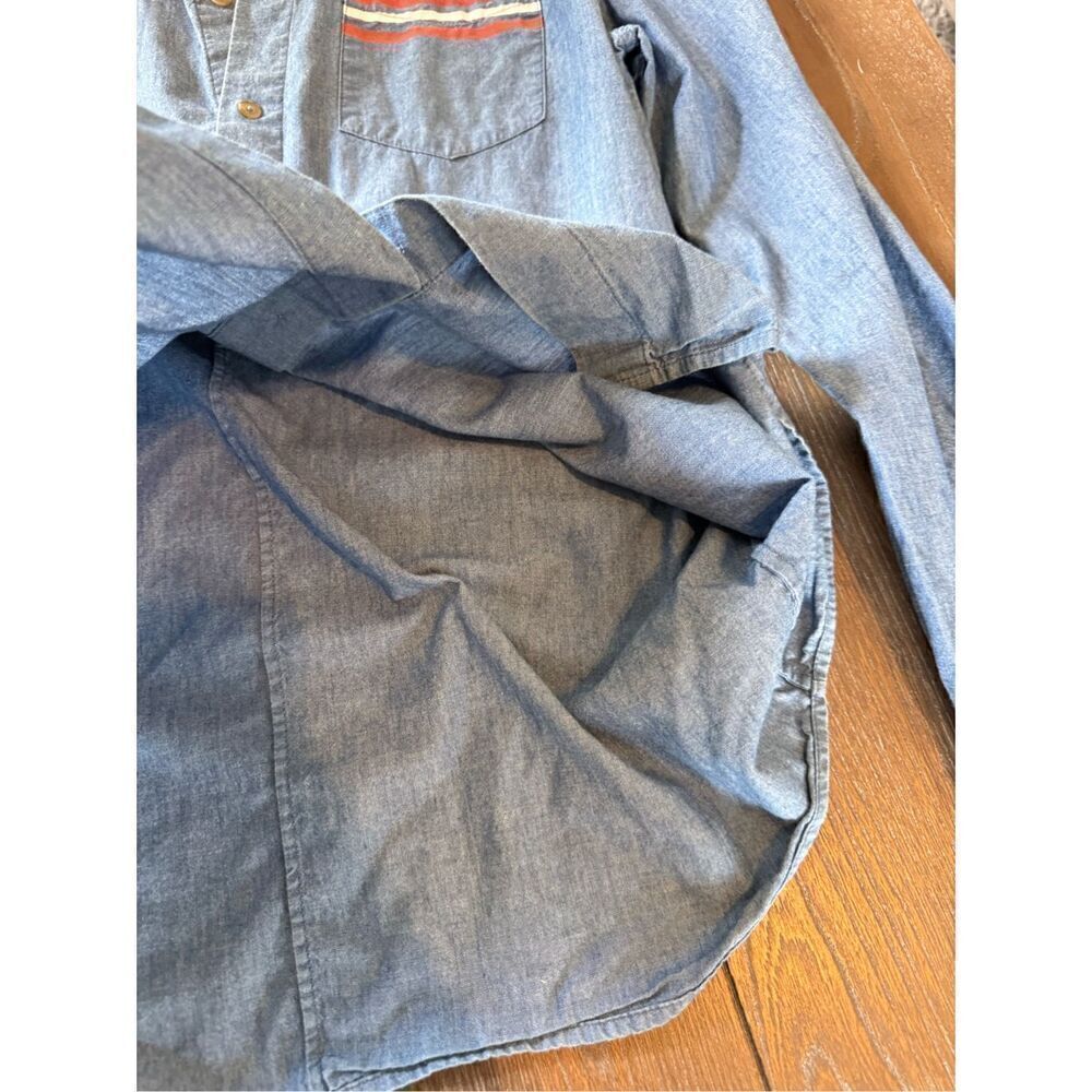 Solid & Striped Button Down Shirt Womens Blue Medium Long Sleeve Chambray (TP1) - Picture 7 of 9